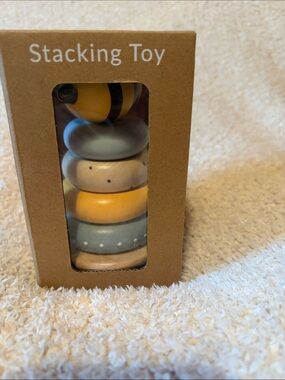 Primitives by Kathy Pastel Yellow and Blue Wooden Stacking Rings